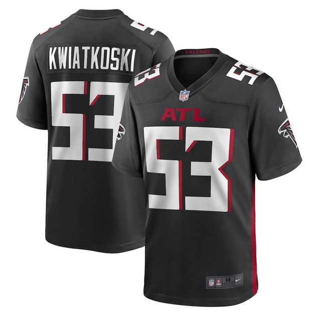 mens nike nick kwiatkoski black atlanta falcons game player jersey